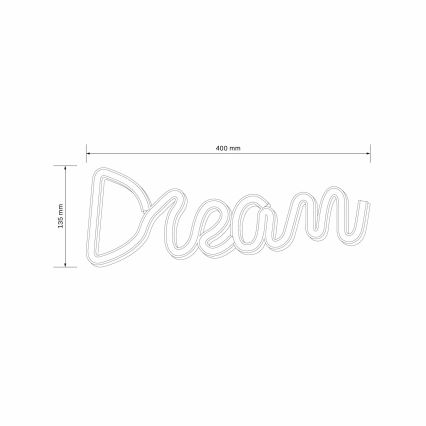 LED Decoración de pared de neón DREAM LED/3W/3xAA USB azul