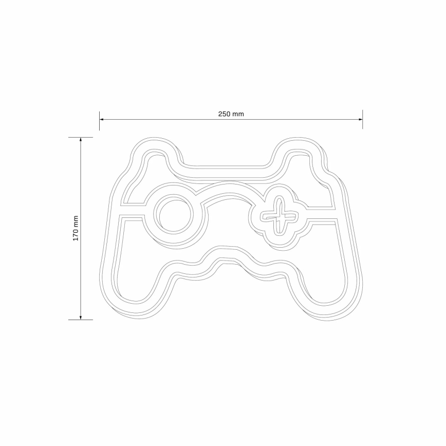 LED Decoración de pared de neón GAME LED/3W/3xAA USB azul