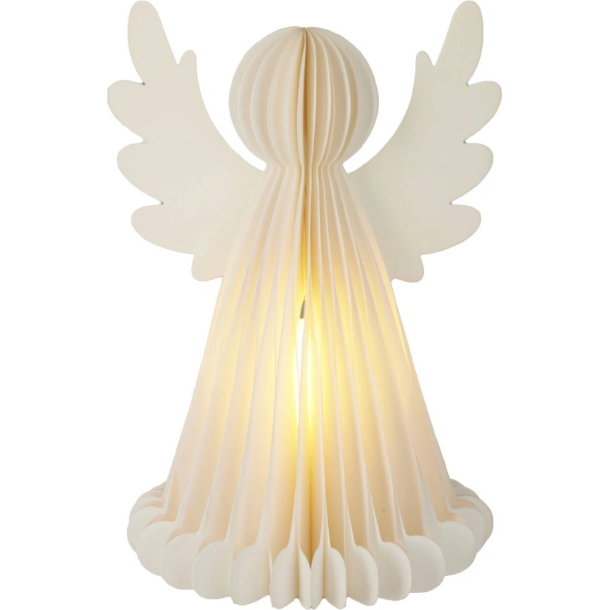 LED decoración navideña 12xLED/3xAA 38 cm blanco cálido ángel