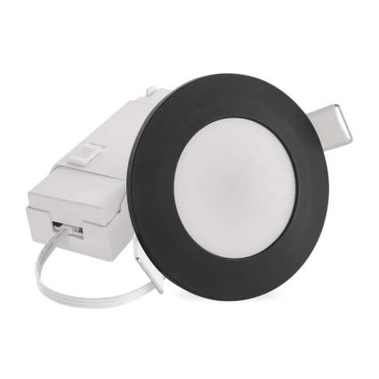 Lámpara empotrada LED para baño LORI LED/4,5W/230V IP65 2700/4000K Ø 8,5 cm negra