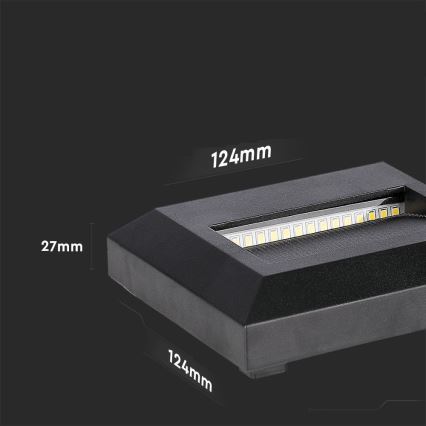 Lámpara LED para escaleras exterior LED/2W/230V IP65 3000K negra
