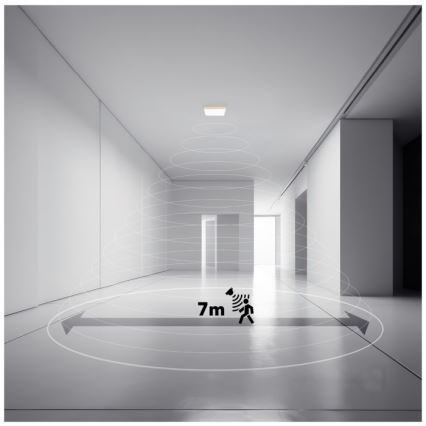 Lámpara LED para baño con sensor de movimiento y crepúsculo NIVERA LED/12W/230V IP54 3000/4000/6000K 22,5x22,5 cm negra + mando a distancia