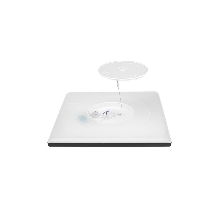 Lámpara LED para baño con sensor de movimiento y crepúsculo NIVERA LED/12W/230V IP54 3000/4000/6000K 22,5x22,5 cm negra + mando a distancia