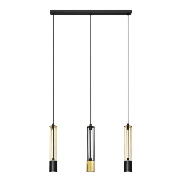 LED Lámpara colgante BARS 3xGU10/4,8W/230V negro/dorado
