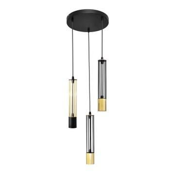 LED Lámpara colgante BARS 3xGU10/4,8W/230V negro/dorado