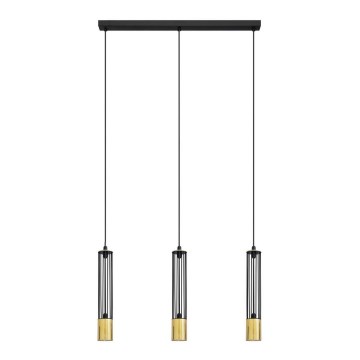 LED Lámpara colgante BARS 3xGU10/4,8W/230V negro/dorado
