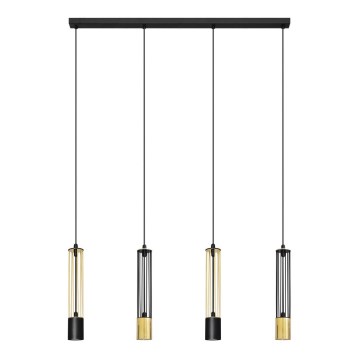 LED Lámpara colgante BARS 4xGU10/4,8W/230V negro/dorado