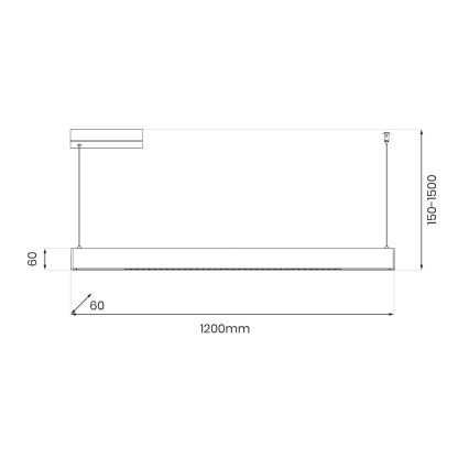 LED Lámpara colgante con cable LINEA LED/36W/230V 3000/4000/5700K CRI 90 negra
