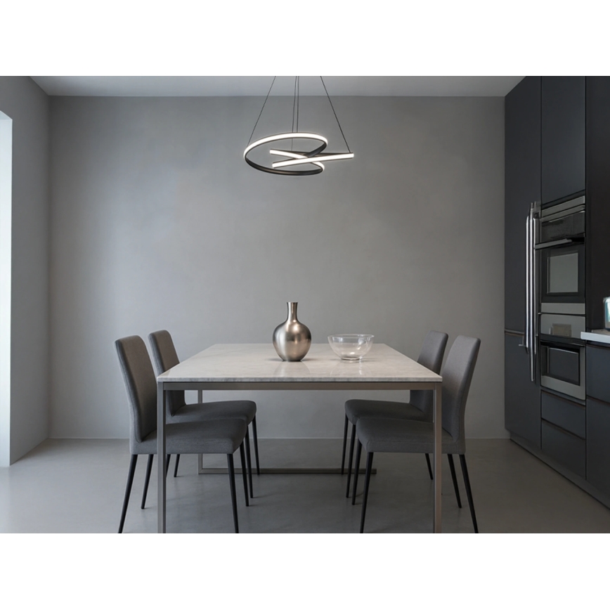 Lámpara colgante LED regulable suspendida por cable LED/85W/230V 3000-6500K Ø 49 cm + control remoto