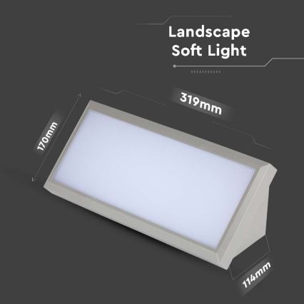 Lámpara de pared LED exterior LED/20W/230V 4000K IP65 gris