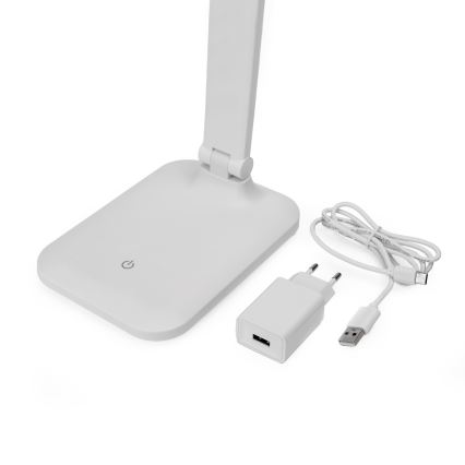 LED Lámpara de sobremesa táctil regulable con puerto USB REMUS LED/5W/230V blanca