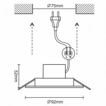 LED Lámpara empotrable para el baño LED/7W/230V 4000K plata IP44