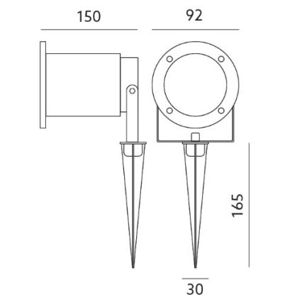 Lámpara LED exterior BLAKE 2 GU10/6W/230V IP65