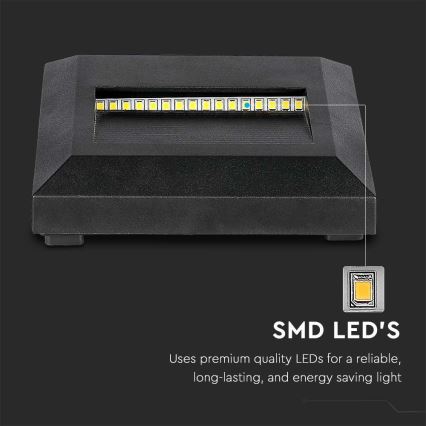 Lámpara LED para escaleras exterior LED/2W/230V IP65 4000K negra
