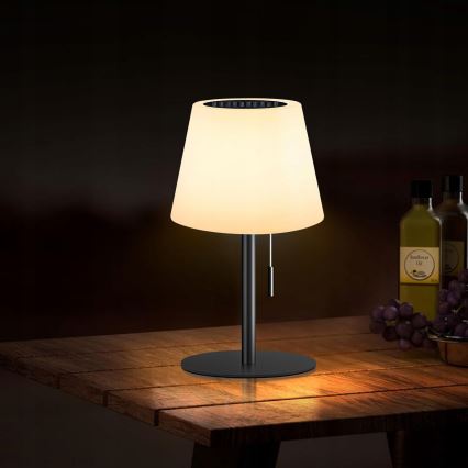 LED Lámpara solar regulable LED/2W/5V USB 1200 mAh IP44 blanco/negro