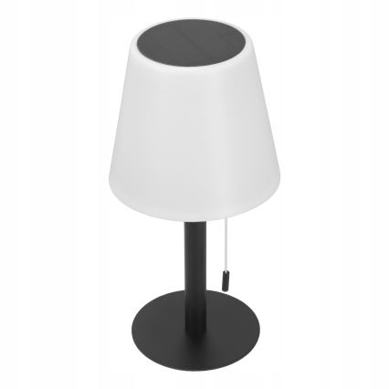 LED Lámpara solar regulable LED/2W/5V USB 1200 mAh IP44 blanco/negro