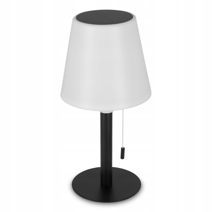 LED Lámpara solar regulable LED/2W/5V USB 1200 mAh IP44 blanco/negro