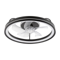 LED Plafón regulable con ventilador FARGO LED/37W/230V negro + control remoto