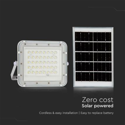 Proyector solar LED regulable para exteriores LED/10W/3,2V IP65 6400K 6000 mAh blanco + mando a distancia