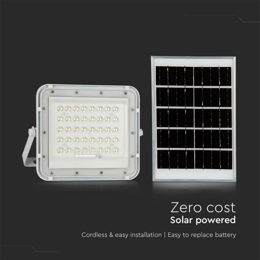 Proyector solar LED regulable para exteriores LED/10W/3,2V IP65 6400K 6000 mAh blanco + mando a distancia