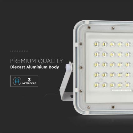 Proyector solar LED regulable para exteriores LED/10W/3,2V IP65 6400K 6000 mAh blanco + mando a distancia