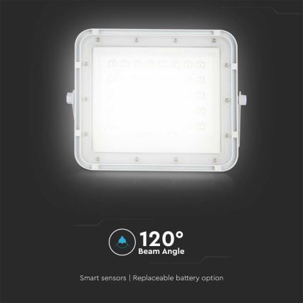 Proyector solar LED regulable para exteriores LED/10W/3,2V IP65 6400K 6000 mAh blanco + mando a distancia