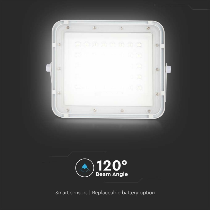 Proyector solar LED regulable para exteriores LED/10W/3,2V IP65 6400K 6000 mAh blanco + mando a distancia