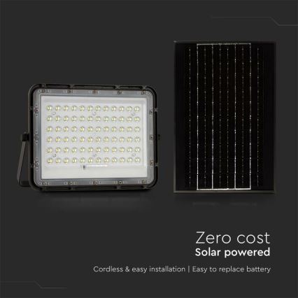 Proyector solar LED regulable para exteriores LED/15W/3,2V IP65 4000K 12000 mAh negro + mando a distancia