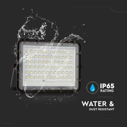 Proyector solar LED regulable para exteriores LED/15W/3,2V IP65 4000K 12000 mAh negro + mando a distancia
