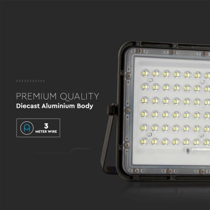 Proyector solar LED regulable para exteriores LED/15W/3,2V IP65 4000K 12000 mAh negro + mando a distancia