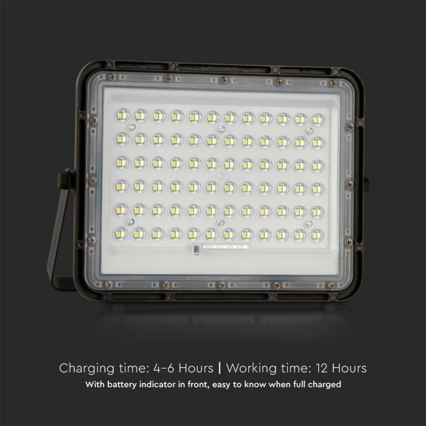 Proyector solar LED regulable para exteriores LED/15W/3,2V IP65 4000K 12000 mAh negro + mando a distancia