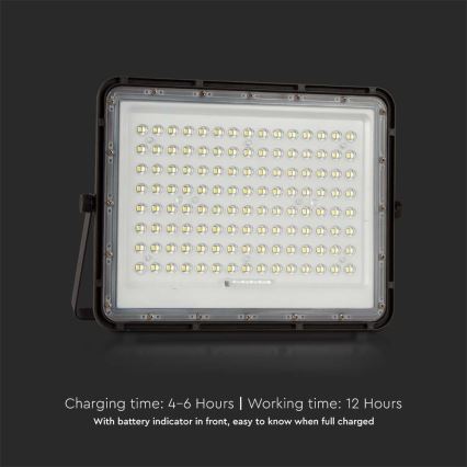 LED Proyector solar de exterior LED/20W/3,2V 6400K negro IP65 + control remoto