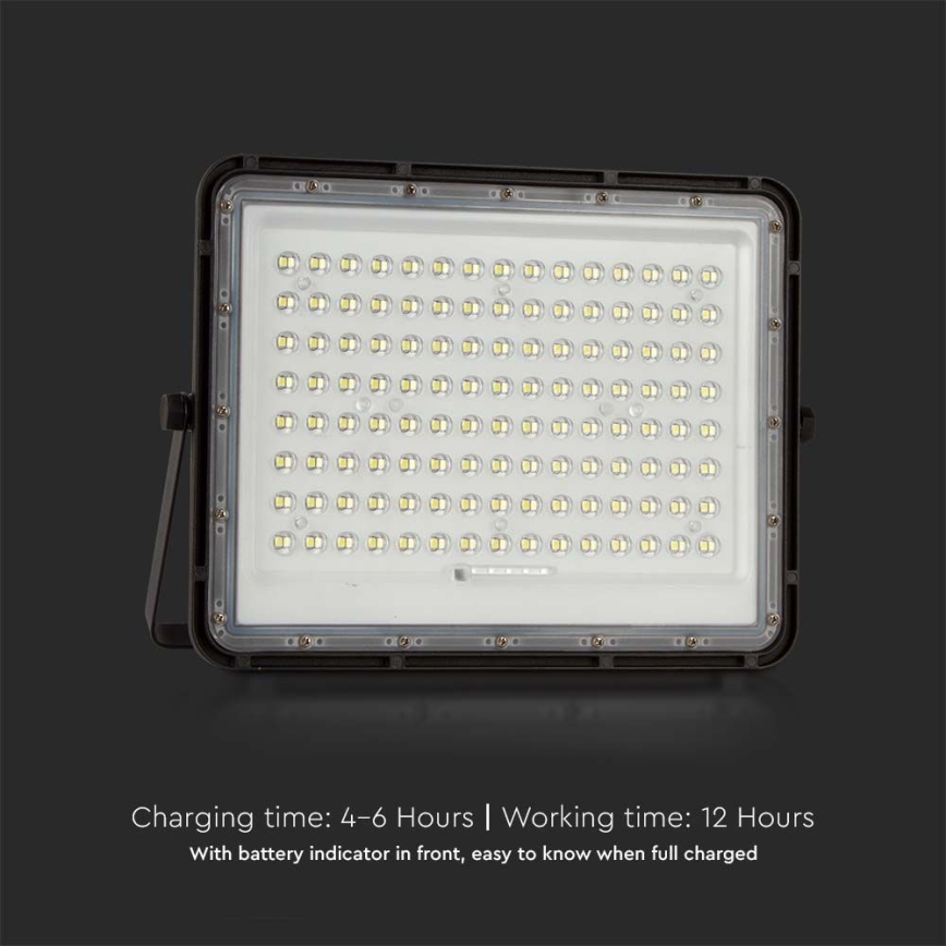 LED Proyector solar de exterior LED/20W/3,2V 6400K negro IP65 + control remoto