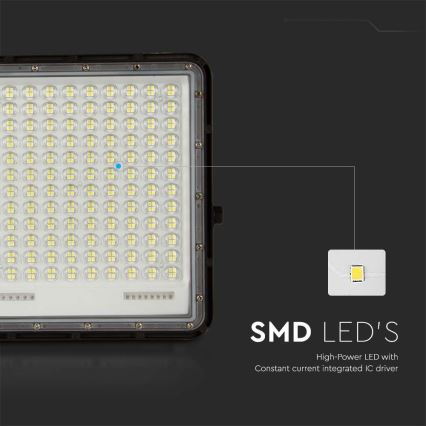 LED Proyector solar de exterior LED/30W/3,2V 4000K negro IP65 + control remoto