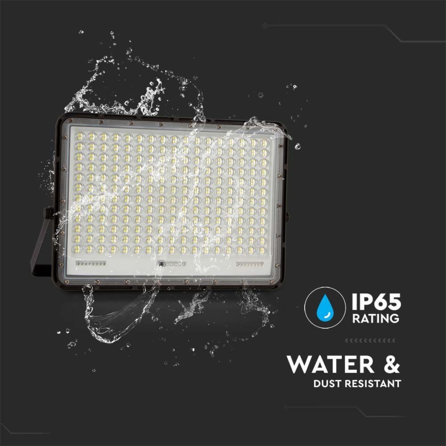 LED Proyector solar de exterior LED/30W/3,2V 4000K negro IP65 + control remoto