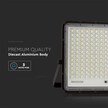 LED Proyector solar de exterior LED/30W/3,2V 4000K negro IP65 + control remoto