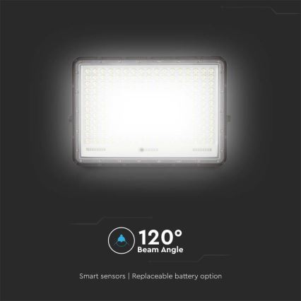 LED Proyector solar de exterior LED/30W/3,2V 4000K negro IP65 + control remoto