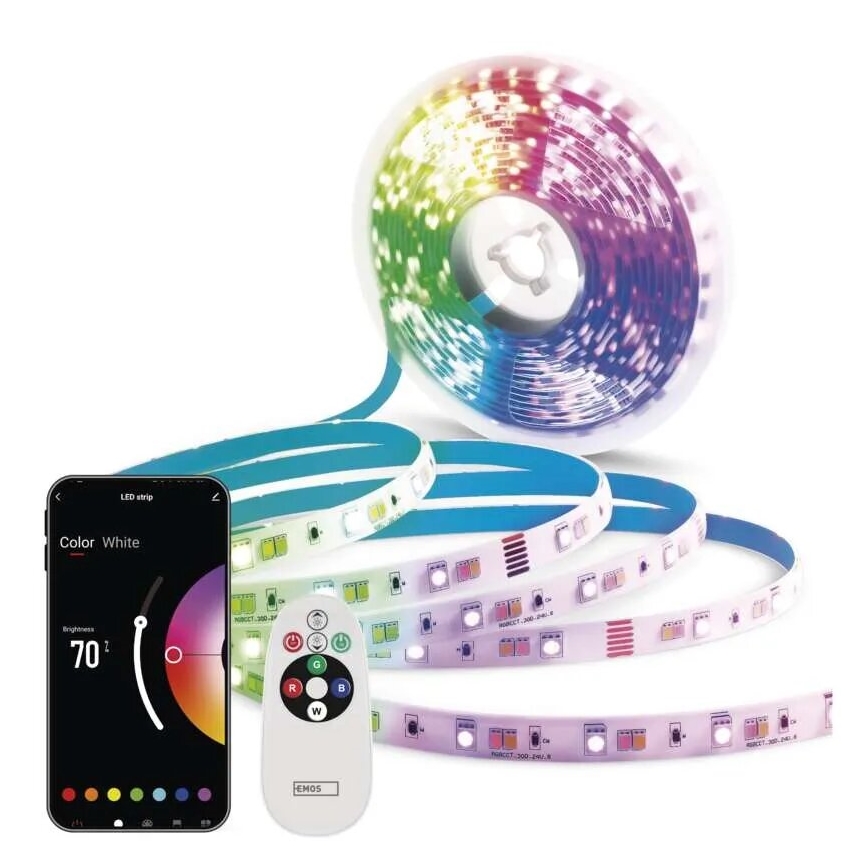 LED RGB+CCT Tira regulable GOSMART LED/21W/230V 5 m 2700-6500K IP44 Wi-Fi + control remoto