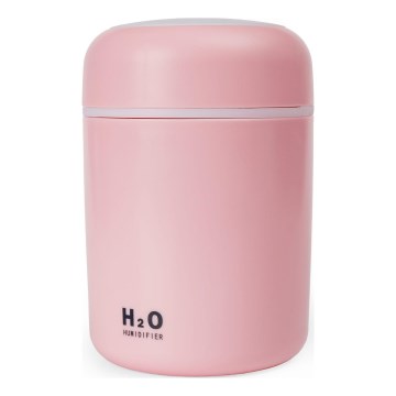LED RGB Difusor de aroma ultrasónico y humidificador de aire LED/2W 300ml rosa