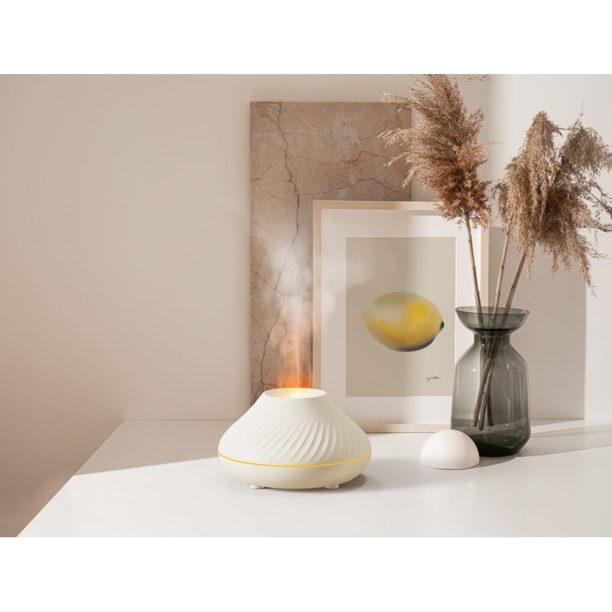 LED RGB Difusor de aromas con imitación de llama LED/6,5W/5V 130ml blanco
