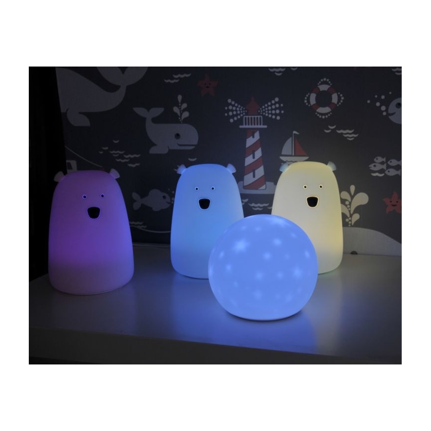 LED RGB Lámpara táctil infantil BEAR LED/0,8W/5V azul