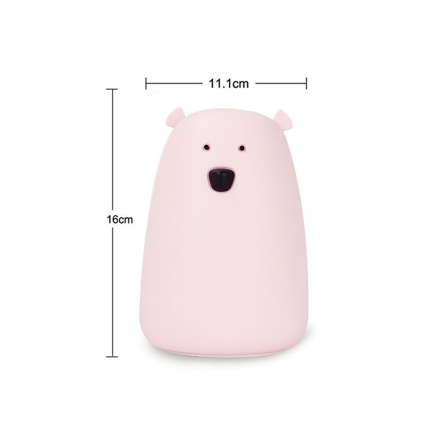LED RGB Lámpara táctil infantil BEAR LED/0,8W/5V azul