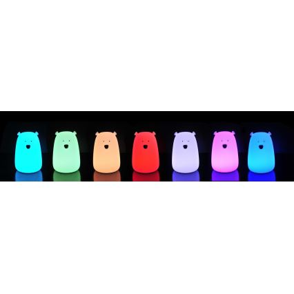 LED RGB Lámpara táctil infantil BEAR LED/0,8W/5V azul