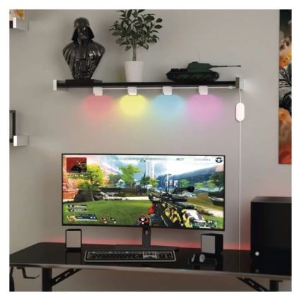 LED RGBIC+CCT Cadena decorativa con foco GoSmart - extensión 4xLED/7W/230V 85 cm Wi-Fi Tuya