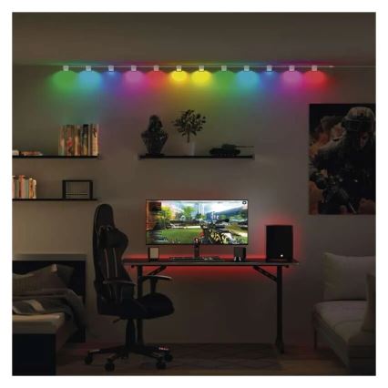 LED RGBIC+CCT Cadena decorativa con foco GoSmart - extensión 4xLED/7W/230V 85 cm Wi-Fi Tuya