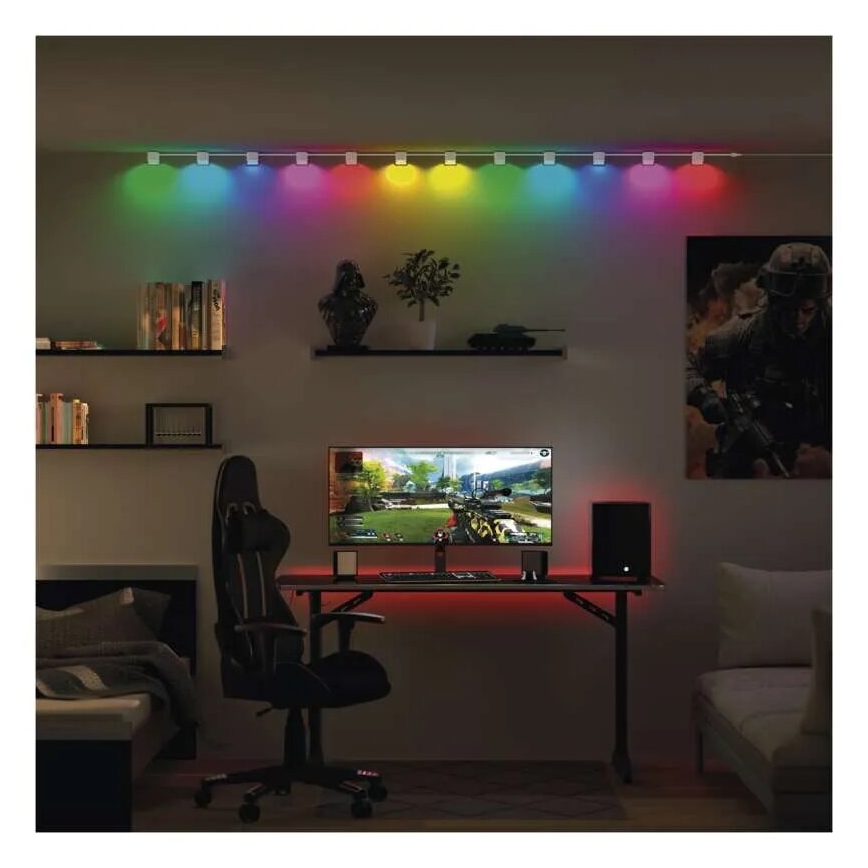 LED RGBIC+CCT Cadena decorativa con foco GoSmart - extensión 4xLED/7W/230V 85 cm Wi-Fi Tuya