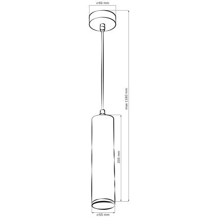 Lámpara colgante de baño LED RGBW regulable TURYN con cable 1xGU10/4,8W/230V 3000K IP44 negra + mando a distancia