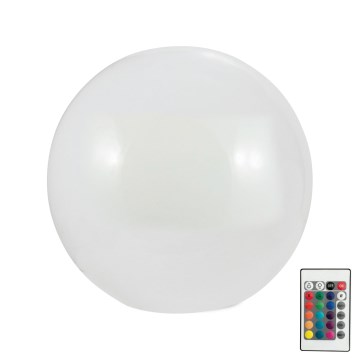 LED RGBW Lámpara solar BALL LED/3,2V 500 mAh diá. 20 cm IP65 + control remoto