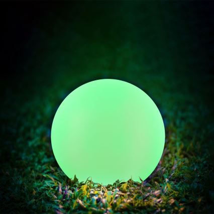 LED RGBW Lámpara solar BALL LED/3,7V 1500 mAh diá. 40 cm IP65 + control remoto