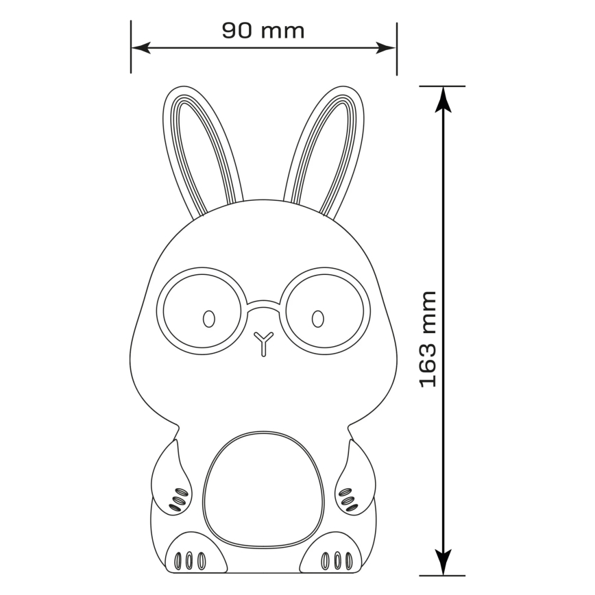 LED RGBW Lámpara táctil infantil regulable FLORKA LED/1W/5V USB 1200 mAh conejito blanco/rosa